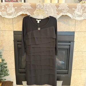 White House Black Market Black Layered Dress